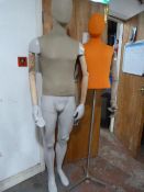 *Freestanding Male Mannequin and Male Torso on Sta