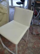 Four Tubular Framed Chairs with Leather Upholstere