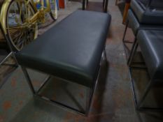 *Wedge Shaped Bench with Chrome Frame 96cm long x