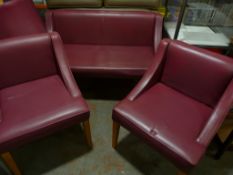 *Two Purple Chairs with a Bench