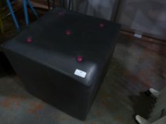 *Charcoal Pouffe with Pink Buttons
