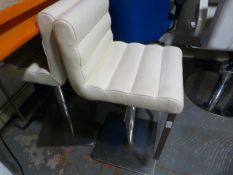 *Two Gas Lift Chairs with Cream Upholstery