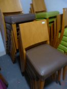 *Twelve Wooden Chairs with Brown Seats