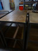 *Three Tier Metal Framed Wood Table 80x40x75cm