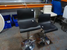 *Two Chrome Gas Lift Chairs with Plastic Seats