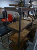 *Metal Framed Four Tier Wooden Trolley/Shelf 140x4