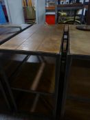 *Three Tier Metal Framed Wood Table 80x40x75cm