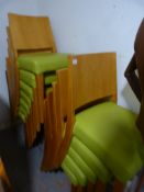 *Twelve Wooden Chairs with Green Seats