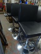 *Three Upholstered Gas Lift Chairs with Round Bases
