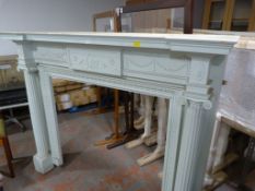 Regence Style Vintage Pine Fire Surround with Colu