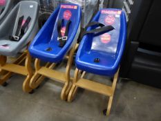 * 2 x young baby layback highchairs on castors