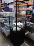 * Uright glass display showcase unit, with storage cupboard