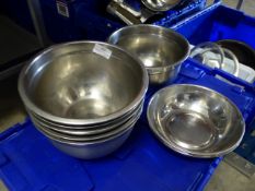 * 10 x S/S bowls various sizes