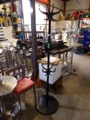 * black metal hat and coat stand