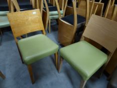 * 5 x beech chairs with lime upholstery