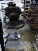 * black barbers/treatment chair - adjustable with foot and head rest