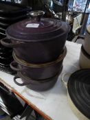 * 3 x le creuset pots