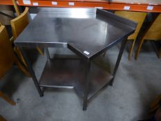 * angled s/s prep bench 1100w x 650d