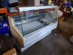 * Zoin flat glass serve over chiller with under counter storage and mable prep shelf. Bought for