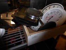 * selection of mirrors, clocks and misc items