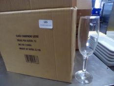 * glass champagne flutes x 36 boxed