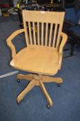 Wooden Swivel Office Chair