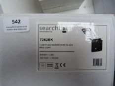 *1 Light Square Head Black Wall Light