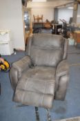 *Grey Suede Effect Power Recliner