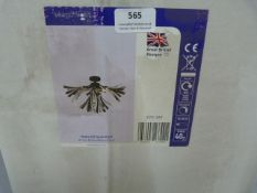 *3 Light Semi-Flush Rustic Brown, Black & Clear Ceiling Lamp