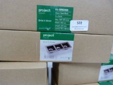 *Pair of Project Grid 3 Silver GU10 Spotlights