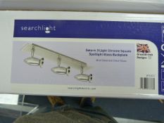*Set of 3 Satin Chrome Spotlights in Metallic Finish with Clear Glass