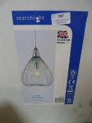 *One Light Wire Pendent Lamp in Chrome Finish