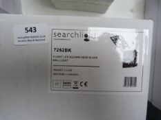 *1 Light Square Head Black Wall Light