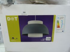 *Cold Grey Glass & Metal Pendant Light