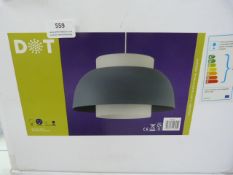 *Cold Grey Glass & Metal Pendant Light