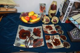 Painted Glass Poppy Design Fruit Bowl, Dishes, Can