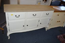 Cream Sideboard with Wood Effect Top
