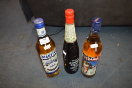 Two Vintage Bottles of Martini Cinzano, plus a Bot