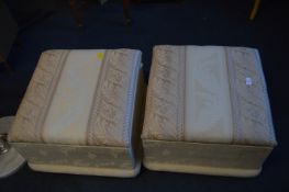 Two Storage Pouffes with Contents