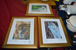Three Stephen Gayford Signed Framed Wildlife Print
