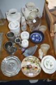 Pottery, Glassware, Pewter Tankards, Wedgwood Cand