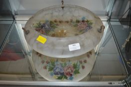 1930's Floral Painted Ceiling Shade
