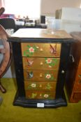 Reproduction Lacquered Five Drawer Jewellery Chest