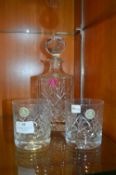 Royal Albert Cut Crystal Decanter and Two Whiskey