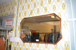 1930's Oak Framed Beveled Edge Mirror