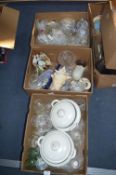 Three Boxes of Glassware and Decorative Items