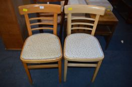 Two Vinyl Seated Kitchen Chairs