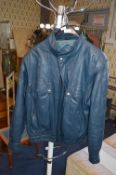 Gent's Blue Leather Jacket by Pelo-Pilz of West Ge