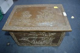 Vintage Brass Coal Box