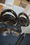 Pair of Black & Chrome Gas Lift Barstools